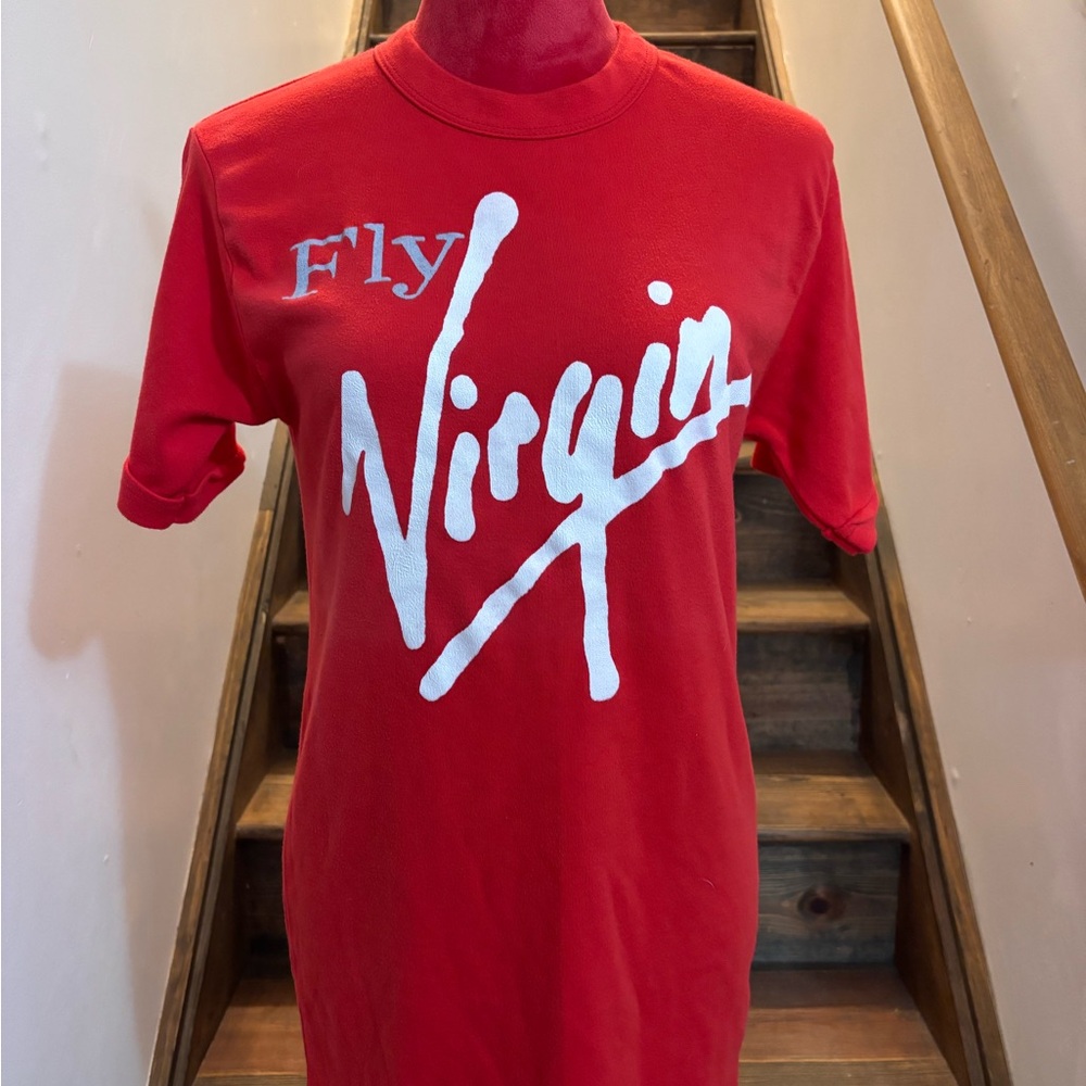 Fly Virgin England Graphic Tee size XL fits size medium like a short dress